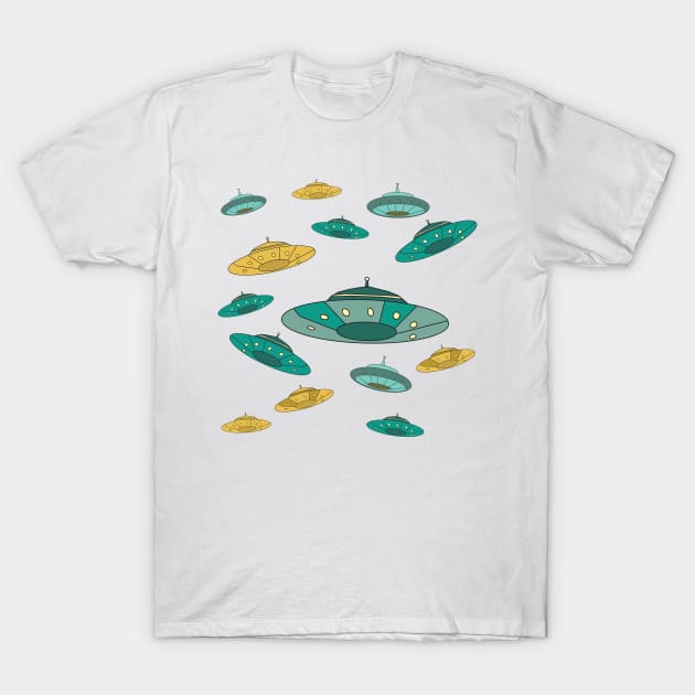 Colorful UFO T-Shirt by Manitarka